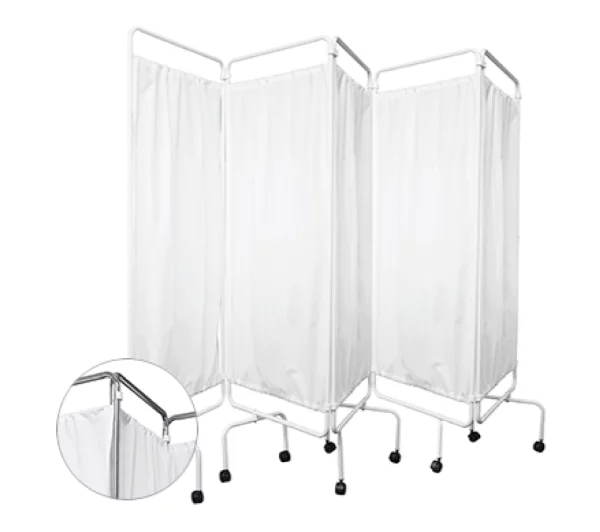 Five Fold Privacy Screens with Polyester Curtains