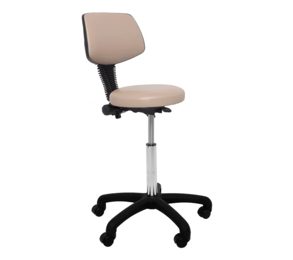 Hansen First Aid Chair with Taupe colour vinyl upholstered seat and black base