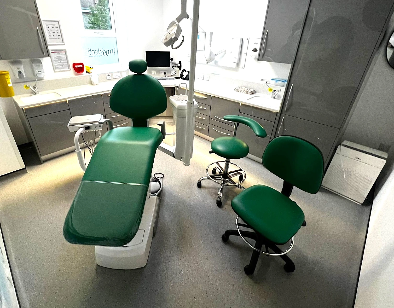 Range of Meditelle seating options shown in a MyDentist office