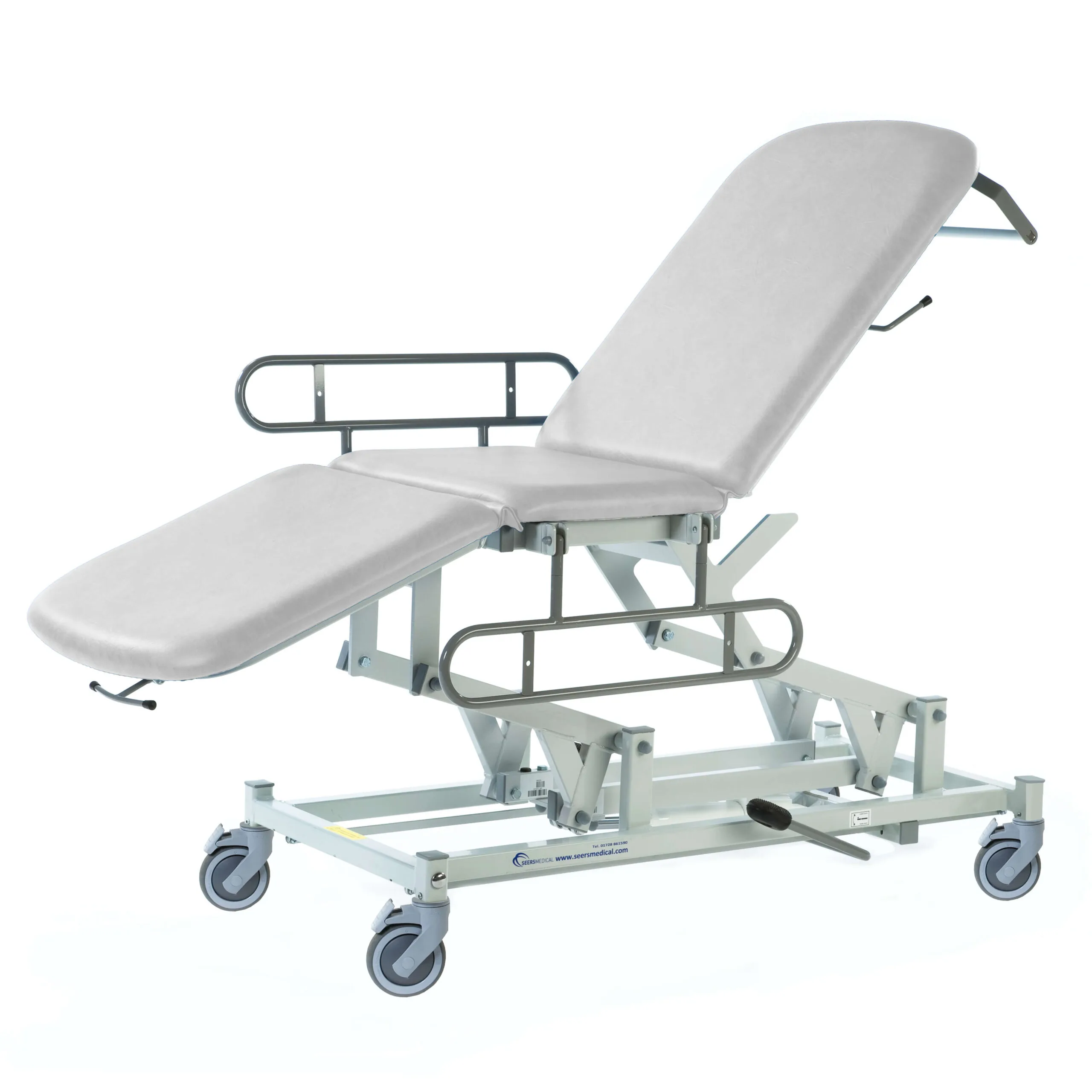 3 Section Mobile Treatment Couch - White